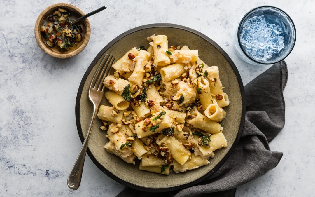 Creamy White Bean Pasta with Hazelnut Brown Butter