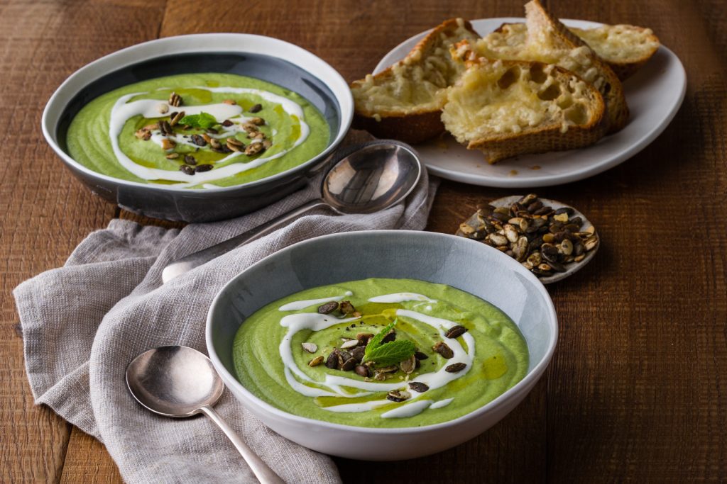 ww Broccoli and Cheese Soup with Crusty Bread