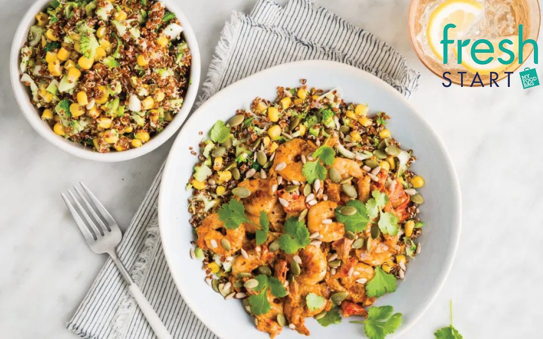 Cajun Prawns with Roasted Capsicum & Quinoa