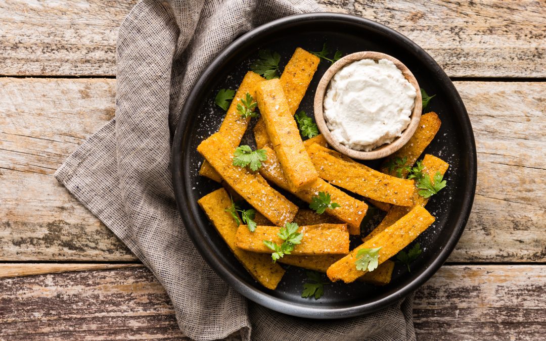 Plant Based Polenta Fries with Garlic Aioli