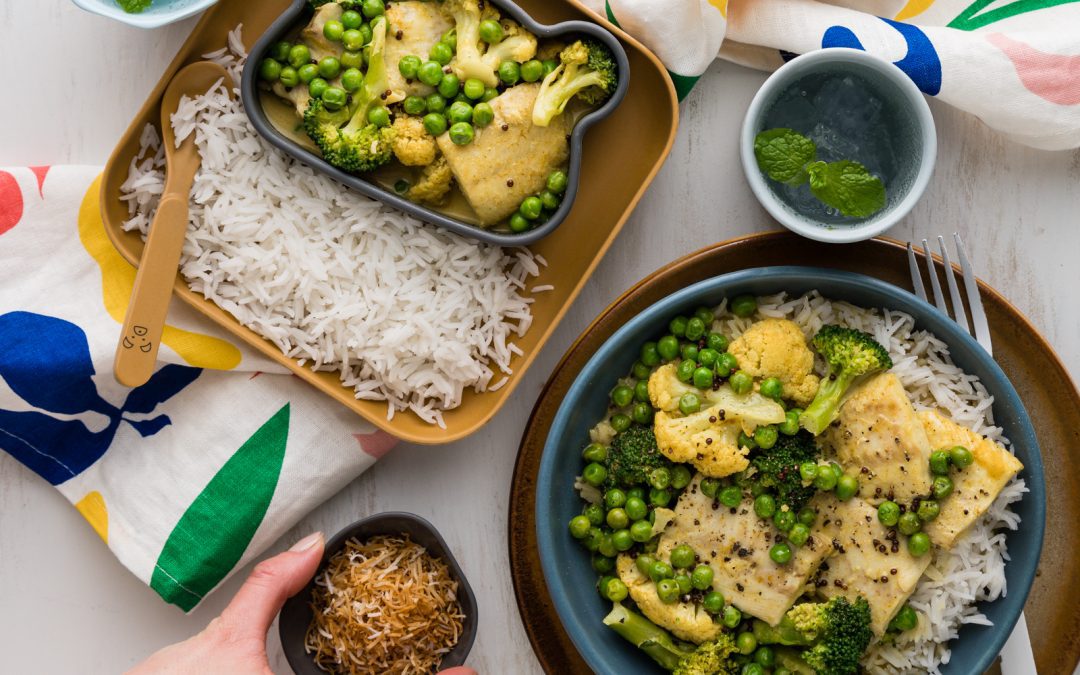 Toasted Coconut & Fish Curry with Basmati Rice