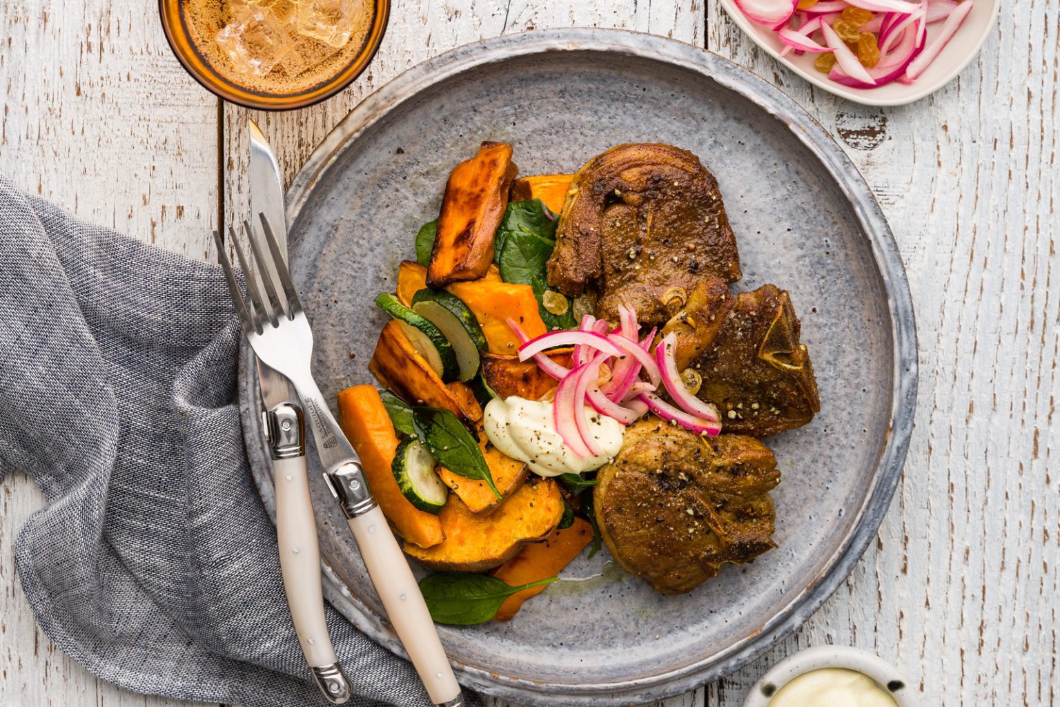 Te Mana Lamb Loin Chops With Kumara Salad & Whipped Feta My Food Bag