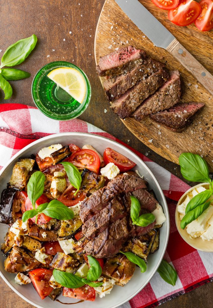 g beef eye fillet with eggplant panzanella alt 1