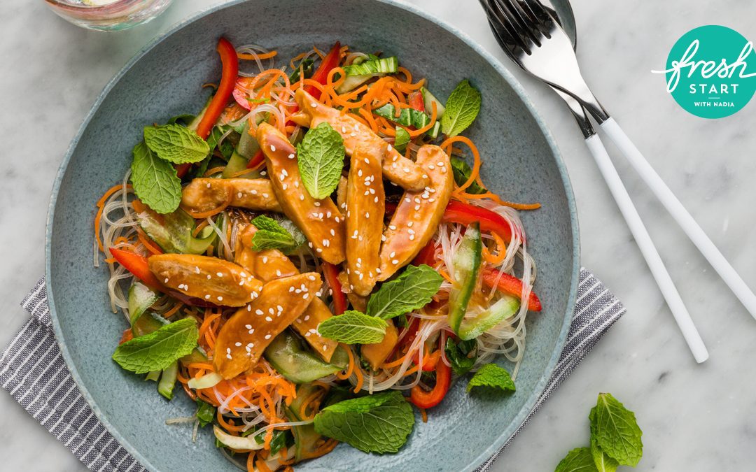 Honey Soy Ginger Chicken with Vermicelli Salad