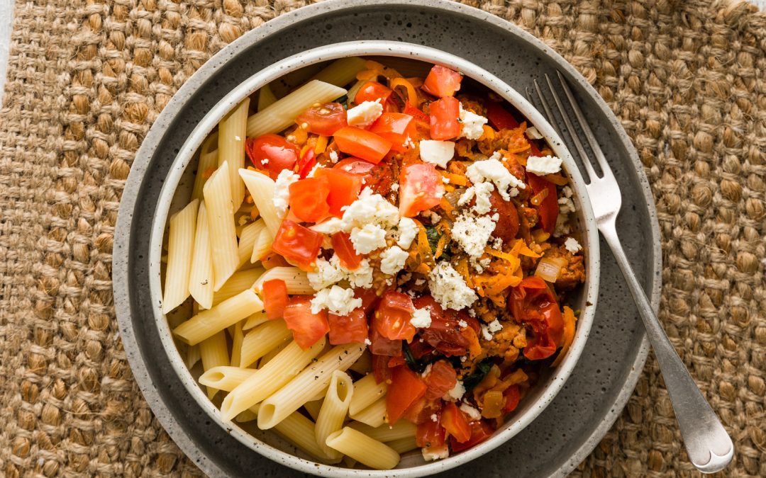 Chorizo Napolitana with Penne & Feta