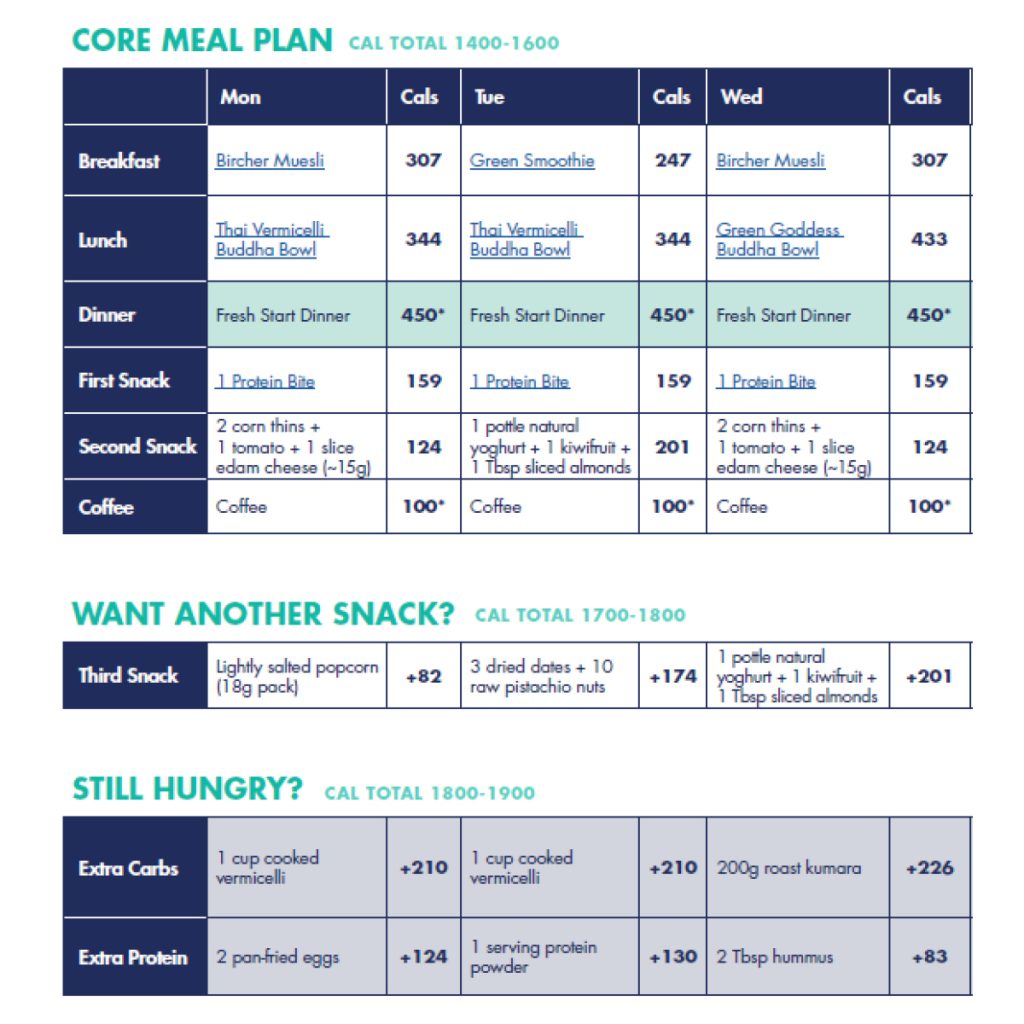 The Programme Plus Meal Plan 5 1 meal plan 55