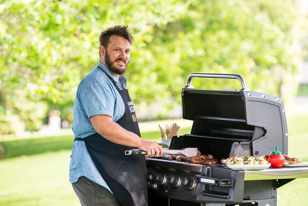 Ary Adzuki barbecuing