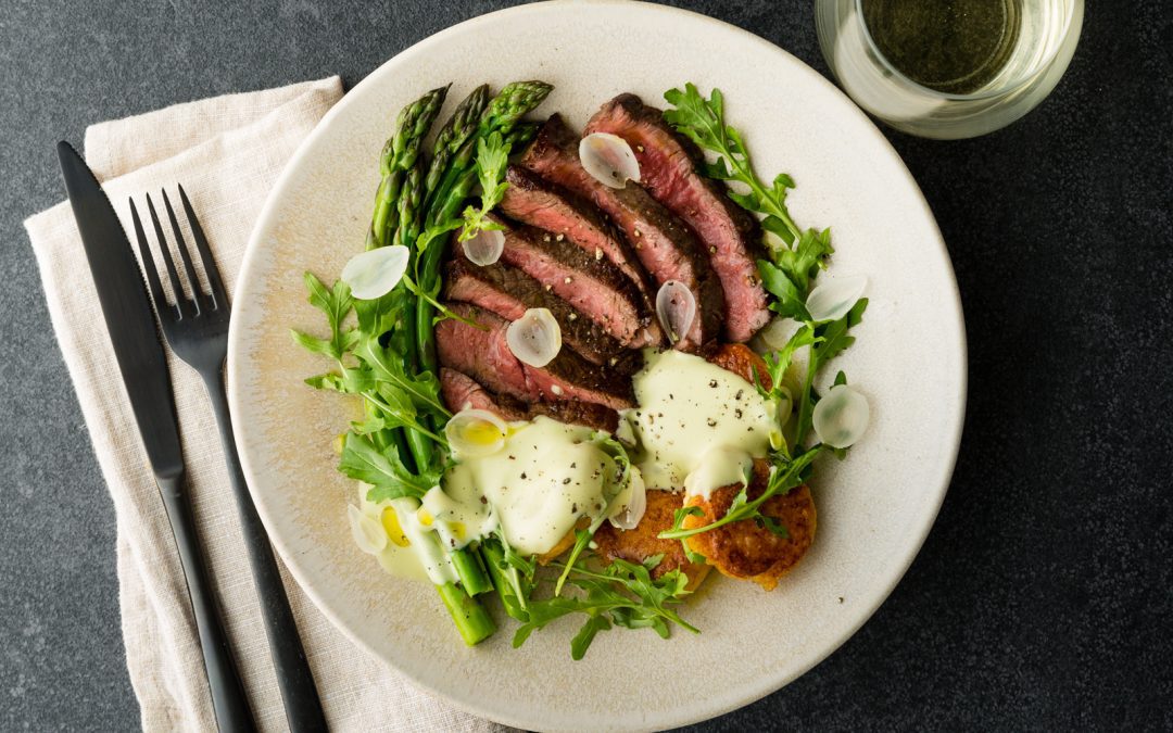 Seared Beef Eye Fillet with Ricotta Gnudi & Asparagus Emulsion