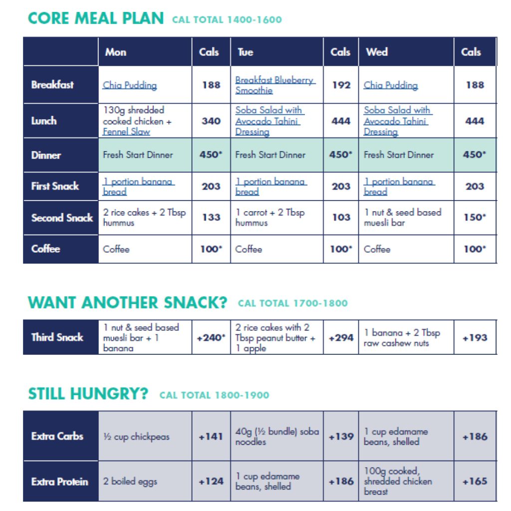 The Programme Plus Meal Plan 8 1 meal plan 88