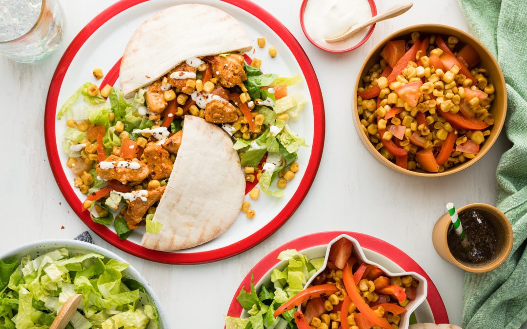 Tex Mex Chicken Pitas with Salsa & Sour Cream