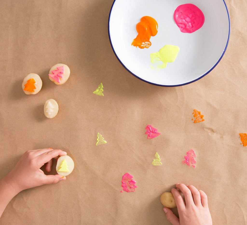 Christmas shaped potato stamps