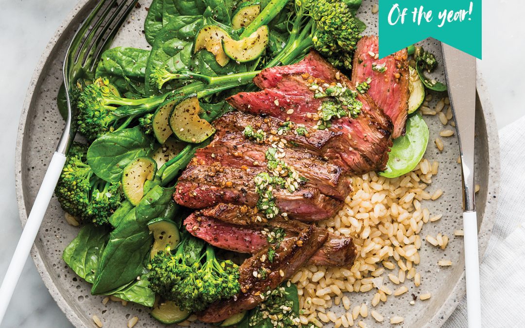 Ginger & Garlic Marinated Beef with Toasted Sesame Chimichurri
