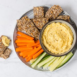 Healthier Snacks with Amber & Emma 1 hummus square