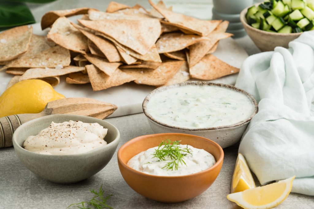 corn chips with homemade dips