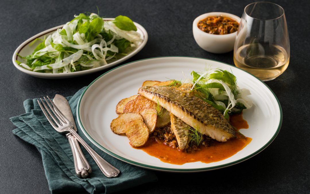 Lilian’s Crispy Skin Fish with Nduja Butter Sauce & Shaved Fennel