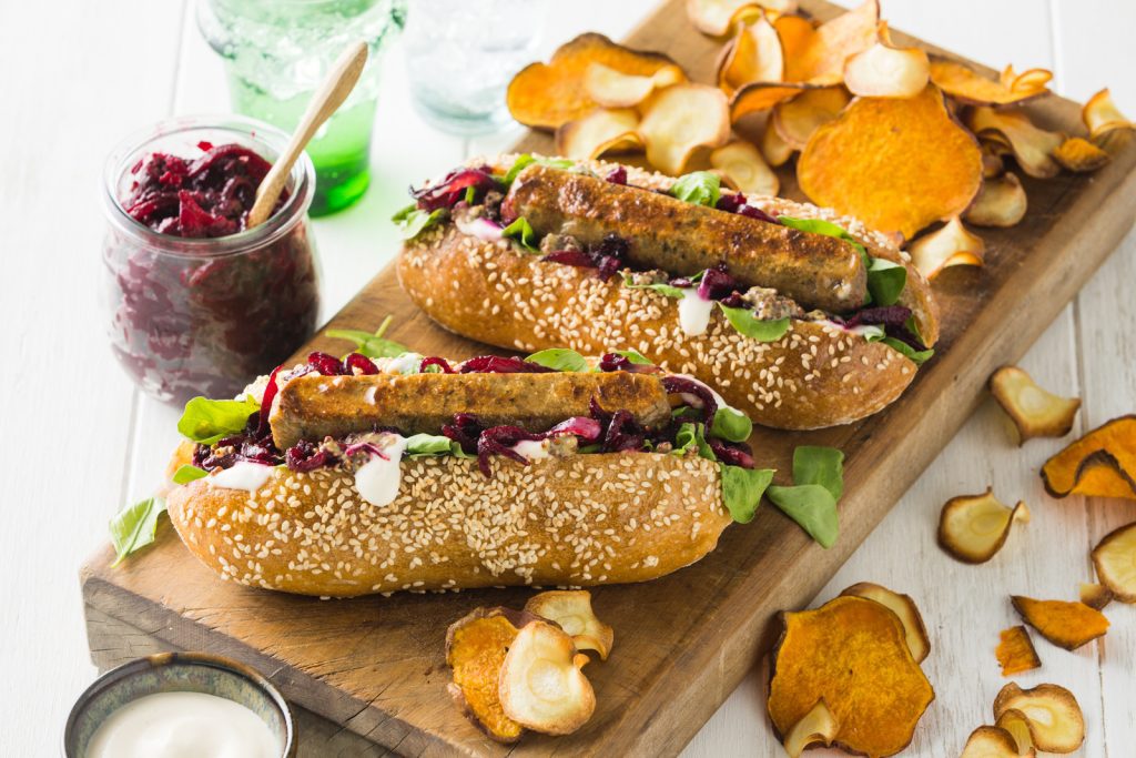 MC Plant Based Hot Dogs with Beetroot Balsamic Relish BLOG