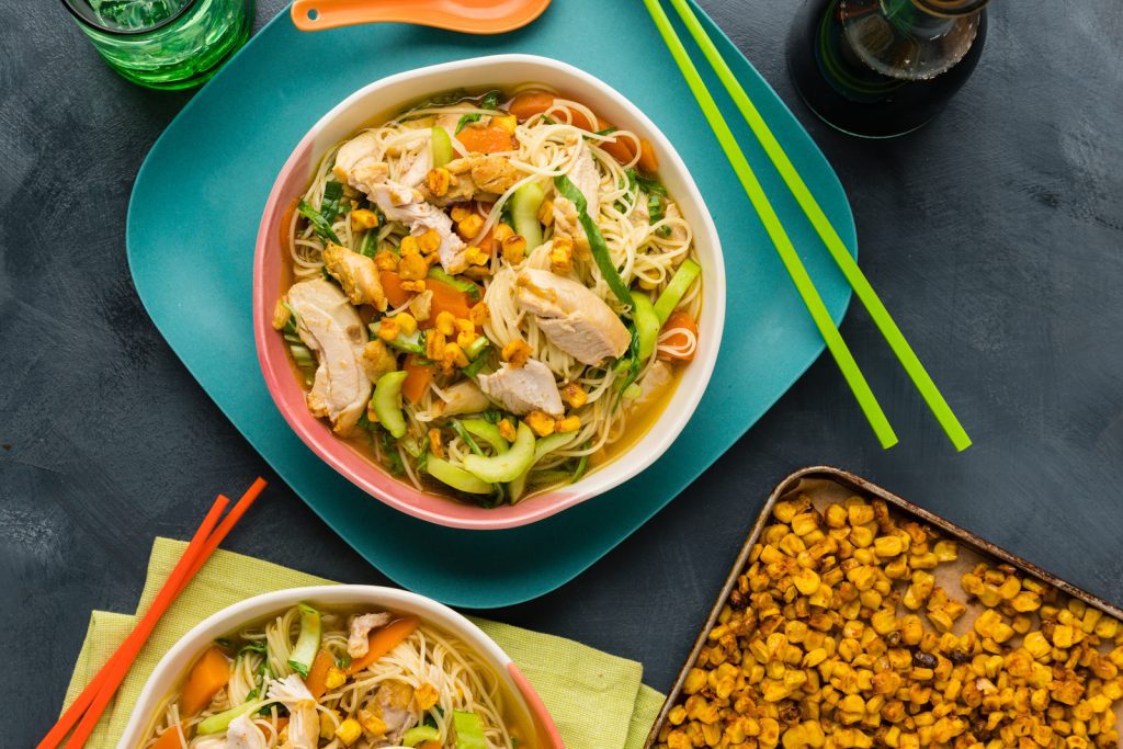 BB Asian Chicken Noodle Soup with Baby Bok Choy Corn BLOG