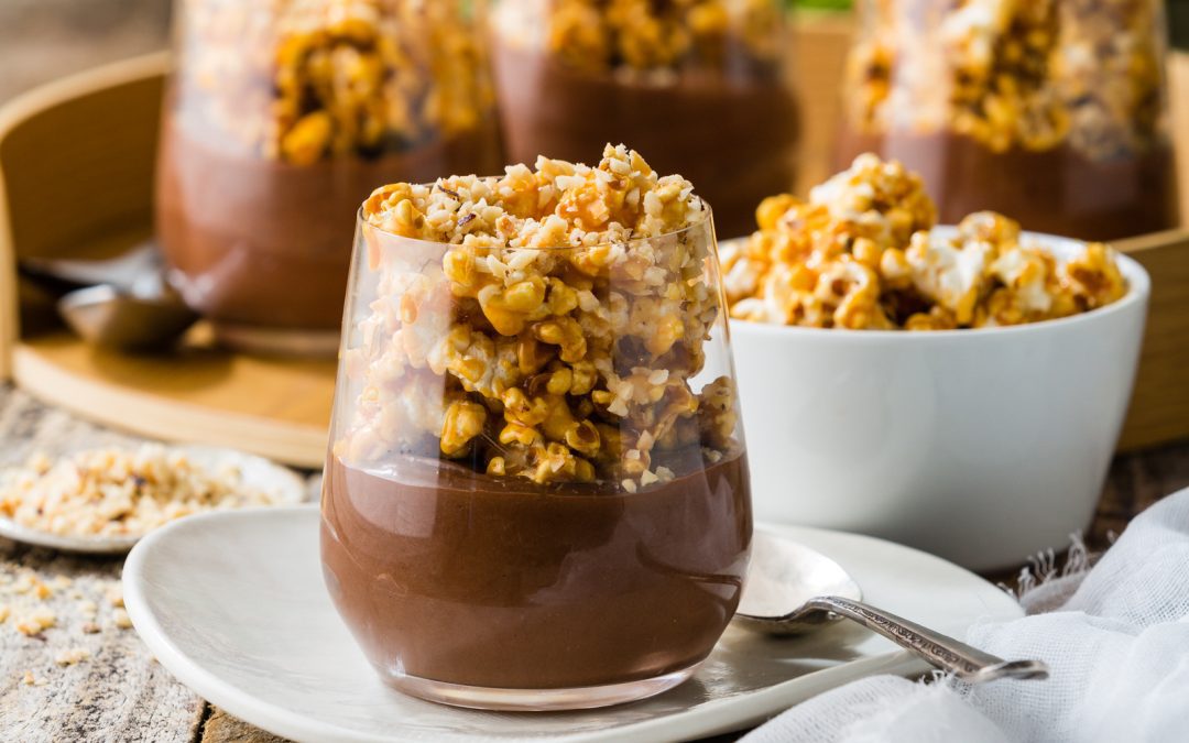 Dark Chocolate and Hazelnut Mousse with Caramel Popcorn