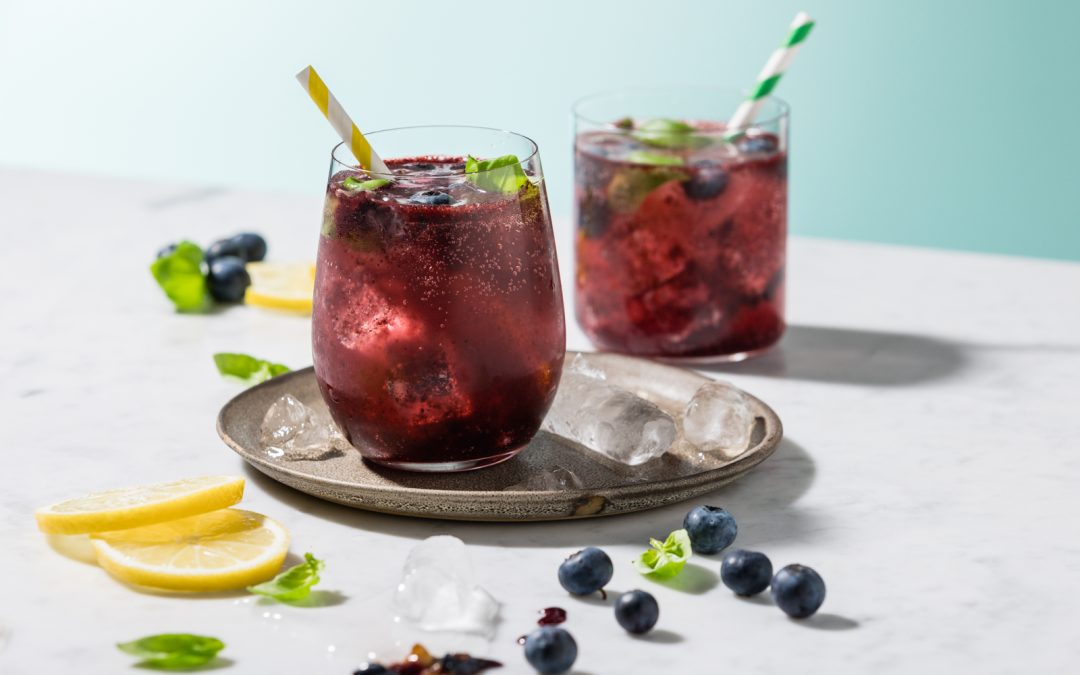 Blueberry Basil Fizz