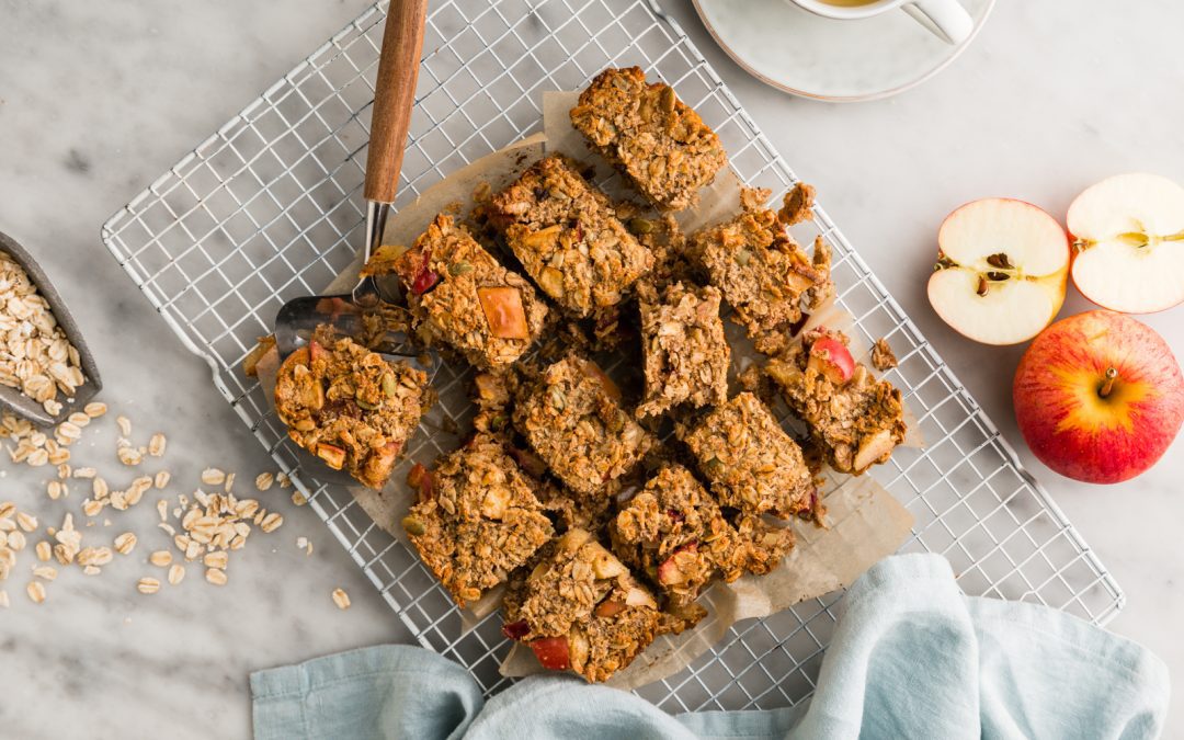 Apple Pecan Caramel Oat Slice