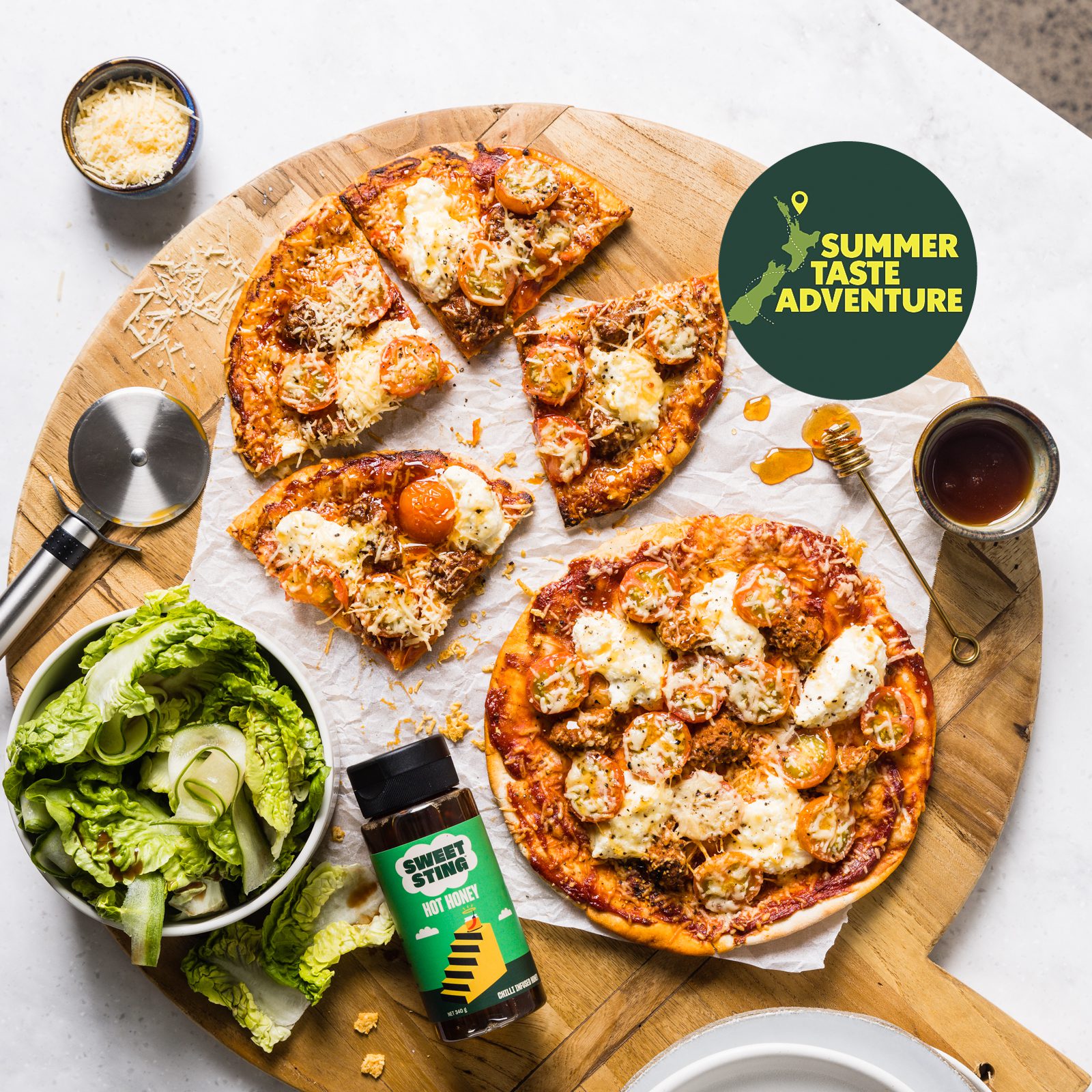 A Summer Taste Adventure with Sweet Sting, NZ's First Hot Honey Producers 2 MC Chefs Pick Spicy Nduja Ricotta Pizza with Sweet Sting Honey card 2