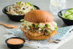 V Teriyaki Tofu Burger with Ginger Slaw Crispy Shallots BLOG