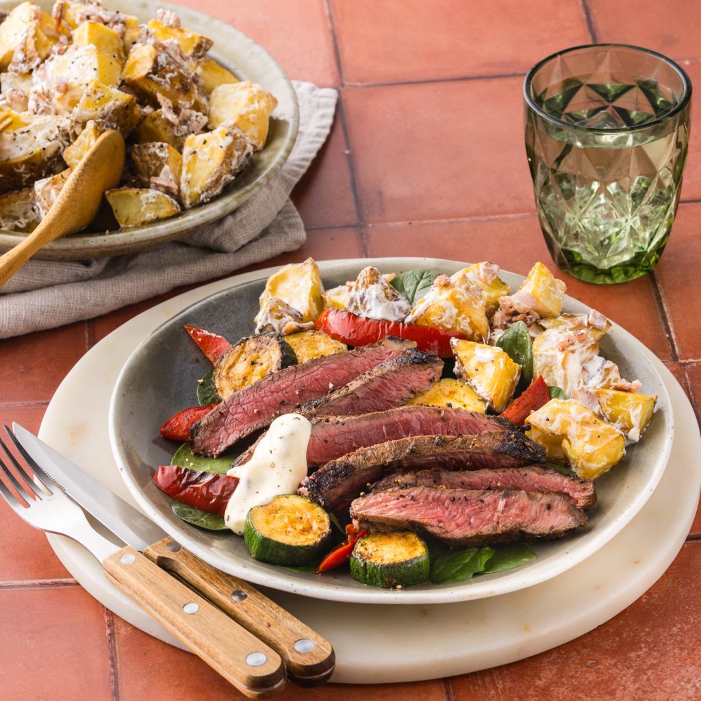 MC Pan Seared Beef Rump Steak with Creamy Potato Salad