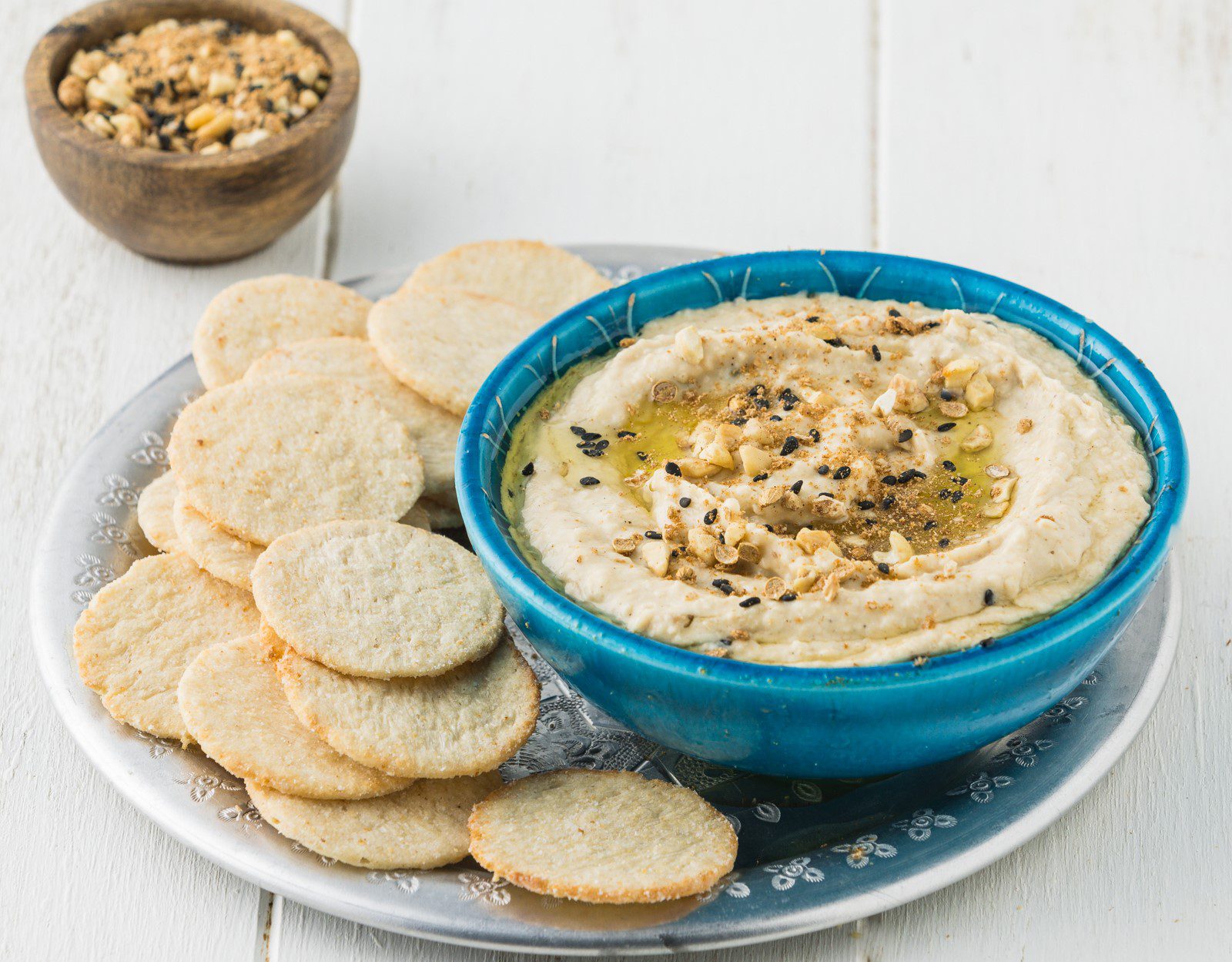 Dukkah Topped Hummus Blog Add On Recipes Bargain Box Fresh Start