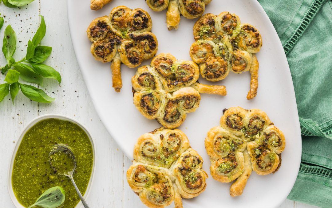Pesto Pastry Shamrocks