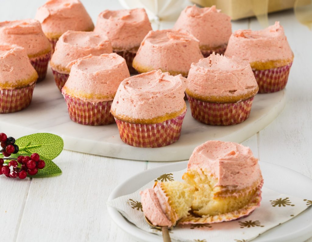 K Strawberry Vanilla Cupcakes