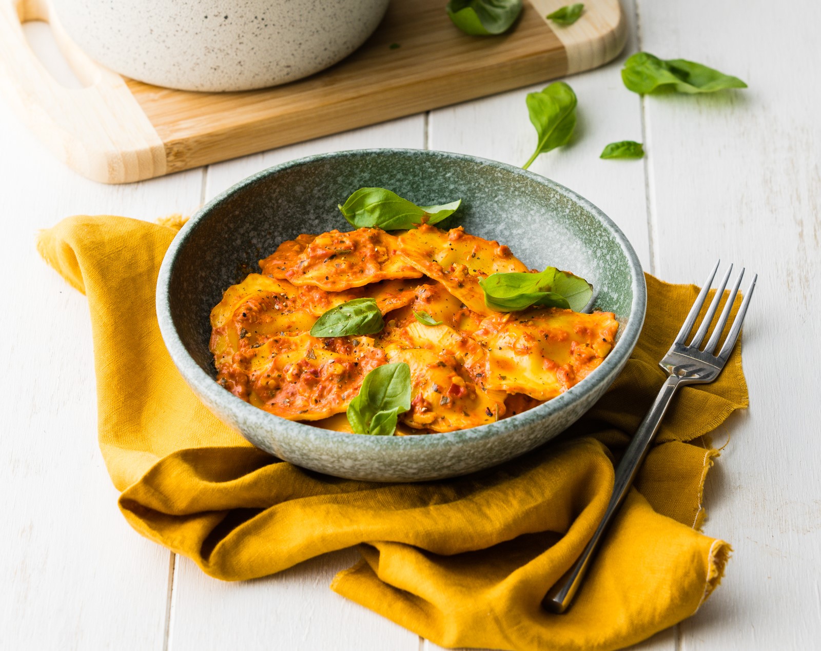 Goat's Cheese Ravioli With Creamy Sundried Tomato Sauce Blog Add On