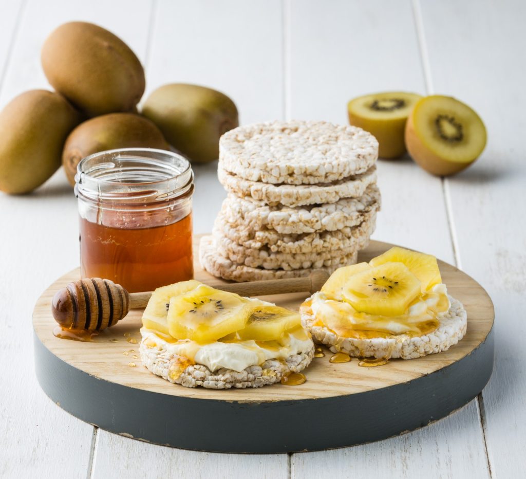 K Kiwifruit Ricotta Honey Rice Cakes