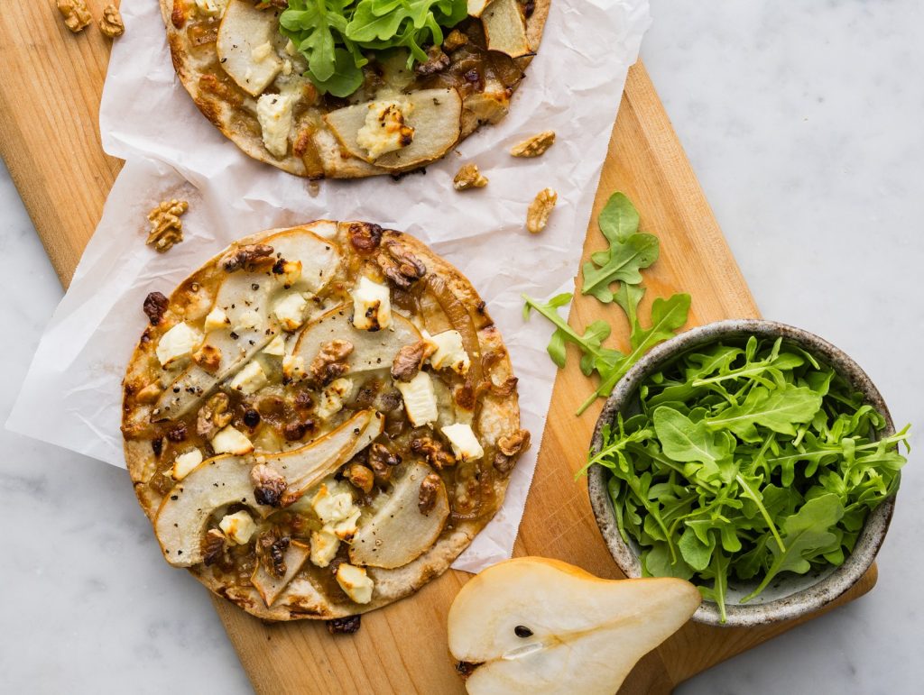 K Pear Feta Walnut Wrap Pizza Serves 2