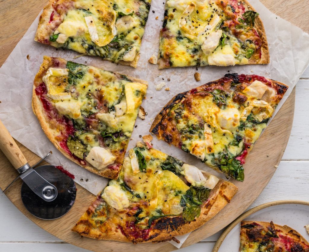 K Chicken Cranberry Brie Pizzas Serves 2