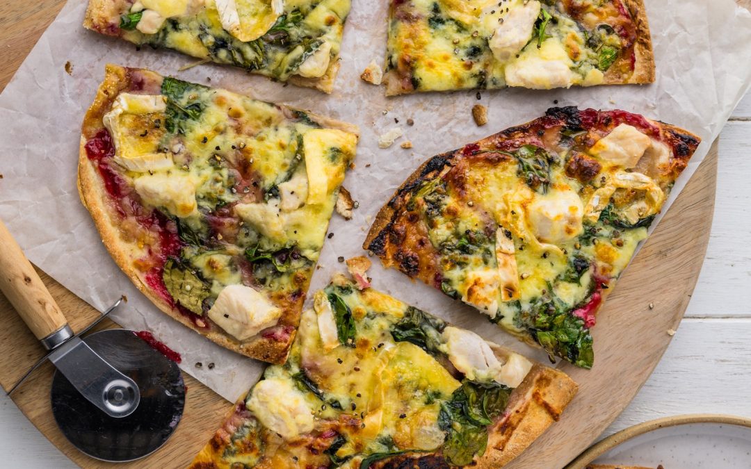 Chicken, Cranberry & Brie Pizzas
