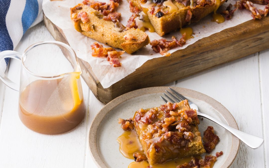 Salted Caramel Blondie with Sticky Bacon