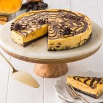 K Creepy Pumpkin Cheesecake Serves 10