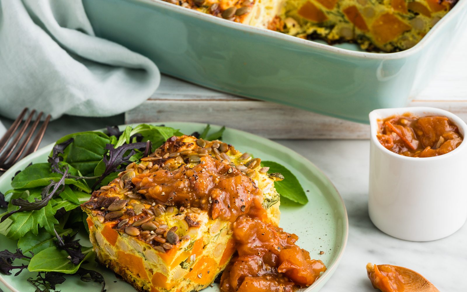 Roast Pumpkin & Feta Frittata with Balsamic Tomatoes 1 Roast Pumpkin Feta Frittata with Balsamic Tomatoes 2 edited