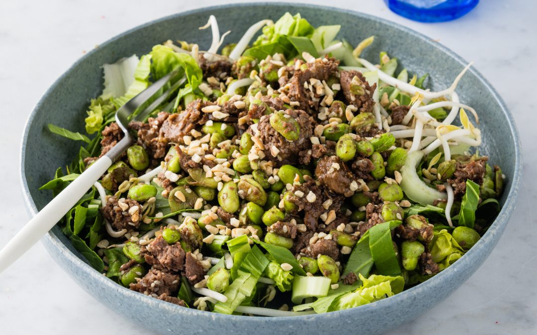 Beef Wasabi Bowl with Crunchy Peanut Salad & Edamame