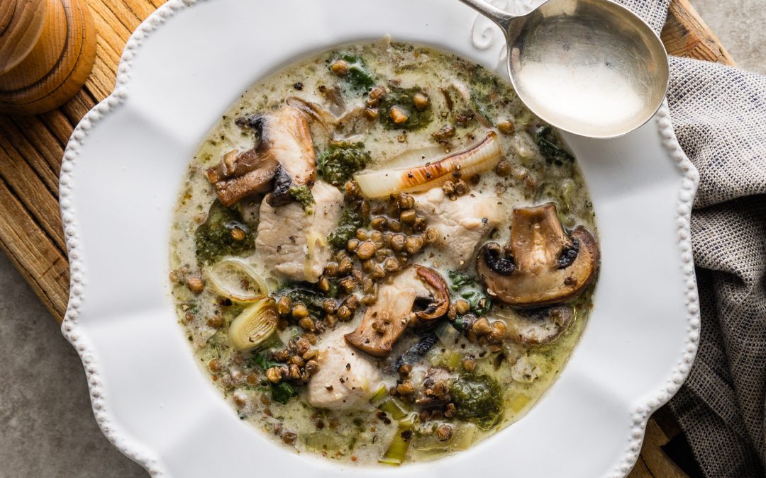 French Chicken, Leek & Mushroom Soup