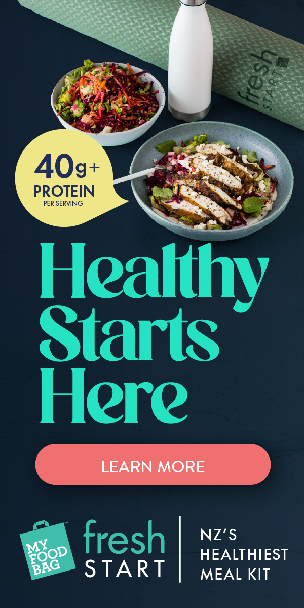 Fresh Start Side Banner My Food Bag Fresh Start meal kit featuring healthy chicken and salad meals with 40g+ protein per serving.