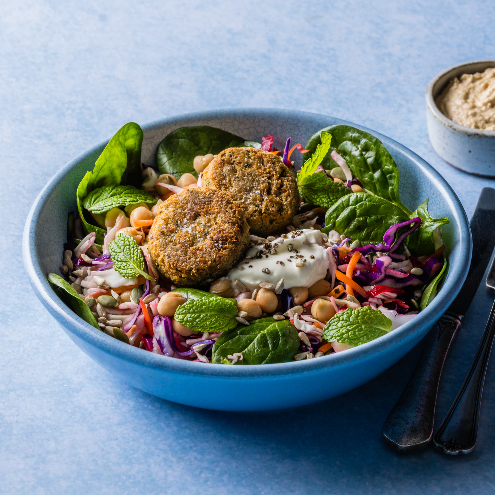 FS 15-Minute Falafel Bowl with Beet, Chickpea & Yoghurt Slaw