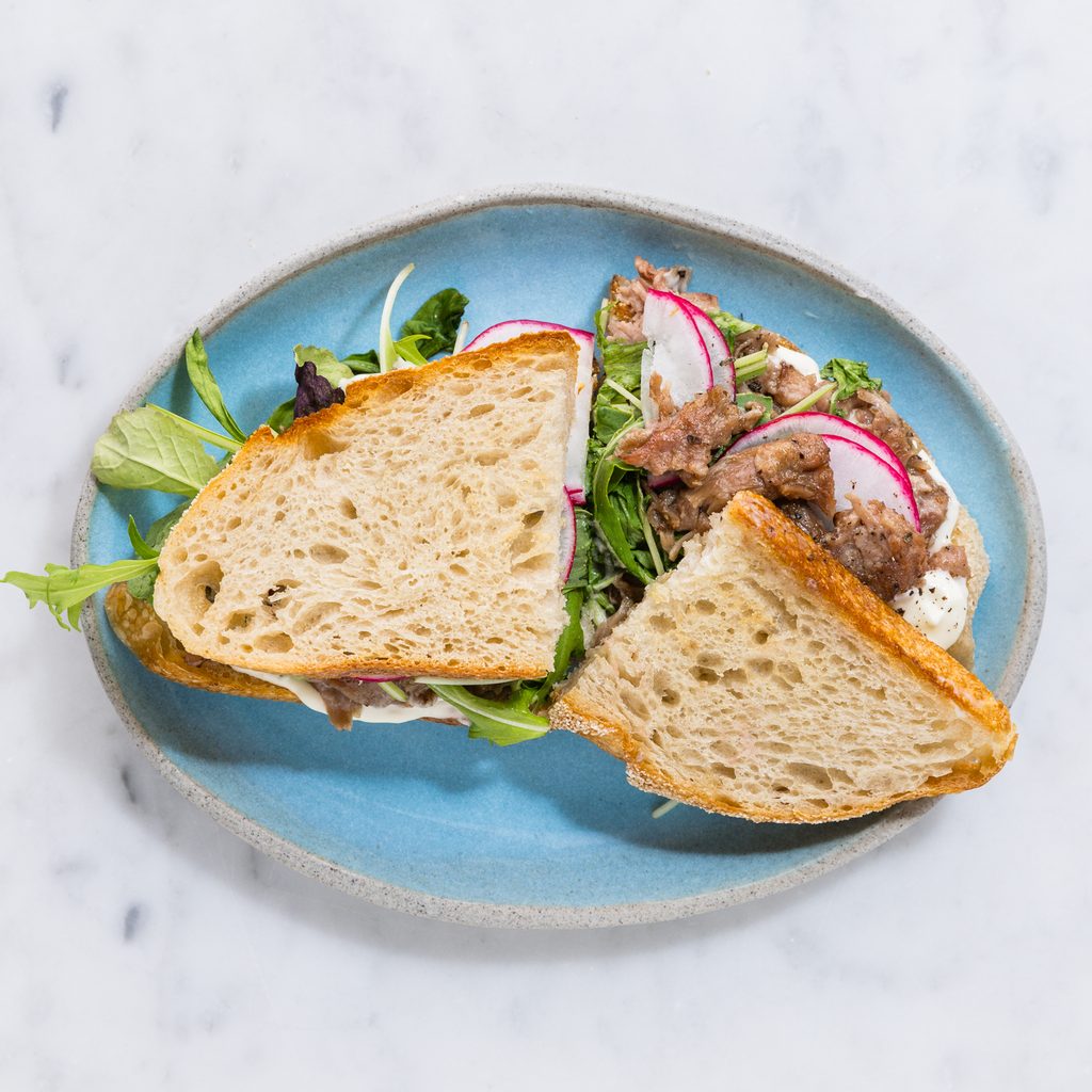 10 Easy Ways to Get More Fibre 3 FS Pulled Beef Sandwich with Horseradish Sour Cream Seasonal Greens